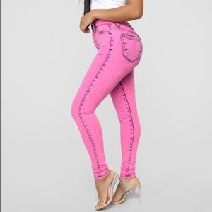 Fashion Nova pink skinny jeans